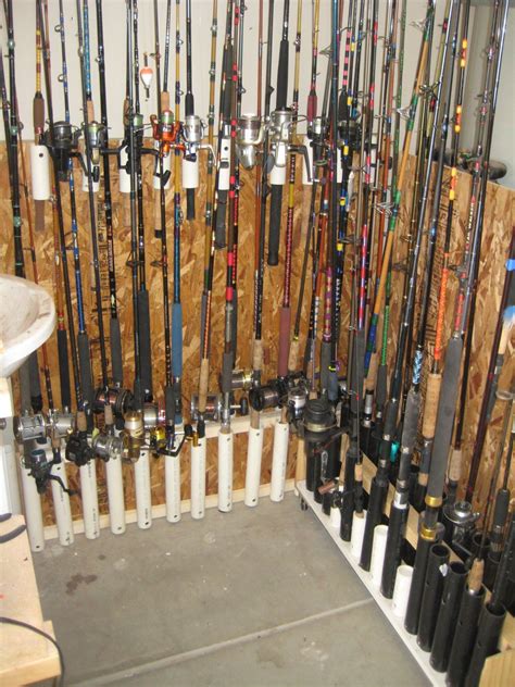 fishing gear garage storage|small boat rod storage ideas.